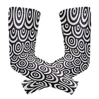 LEVEIS Black White Chevron Arm Sleeves UV Protection for Men Women Sunblock Protective Gloves Running Golf Cycling Driving Long Arm Cover 1 Pair