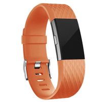 iGK Replacement Bands Compatible for Fitbit Charge 2, Adjustable Replacement Bands with Metal Clasp Special Edition Light Orange Large