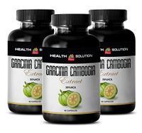 Fat Burner Metabolism Booster - Garcinia CAMBOGIA Extract - Garcinia Pure - 3 Bottles 180 Capsules