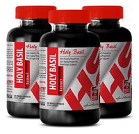 Cholesterol and triglycerides - HOLY Basil Extract 745MG - holy Basil tulsi Pills - 3 Bottles (180 Capsules)