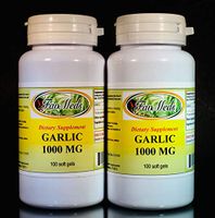 Garlic 1000mg, Cholesterol aid, Made in USA - 200 (2x100) softgels