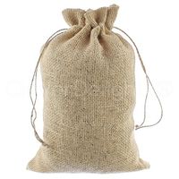 CleverDelights 8" x 12" Burlap Bags with Natural Jute Drawstring - 10 Pack - Burlap Pouch Sack Favor Bag for Showers Weddings Parties and Receptions - 8x12 inch