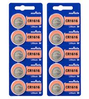Murata CR1616 Battery 3V Lithium Coin Cell - Replaces Sony CR1616 (10 Batteries)