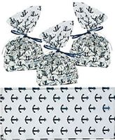 Nautical Anchor Cellophane Party Favor/Wedding Bags (48)