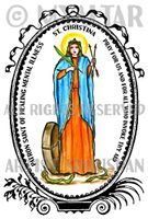 St Christina Patron Saint of Healing Mental Illness 4"x6" Set of 6 Linen Postcards