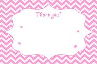 30 Blank Thank You Cards Notes Pink Chevron Girl Birthday Baby Shower + 30 White Envelopes