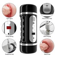 Electric Masturbation Cup Powerful Thrusting Double-end Vibranting Deluxe 3D Realistic vägińa Pocket Pussey Stroker for Male Intelligent Automatic Rechargeable Underwear Tool for Men, Tshirt