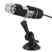 UKCOCO Portable USB Digital Microscope 40X-1000X Electron Microscope with 8 LED Light Black Sucker Bracket