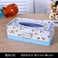 T-ZJHC Roll Paper Tissue Box Home Living Room core Tray Tray roll Tray, Long dot Small Flower