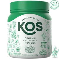 KOS Organic Chlorella Powder - Non-Irradiated, Neutral Tasting Chlorella Powder - USDA Organic, Natural Digestive Enzyme, Plant Based Ingredient, 368g, 92 Servings