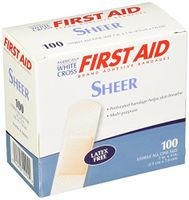 American White Cross Sheer Adhesive Strips, Sterile, 1" x 3", 100/Box, 12 Box/Case (Pack of 1200)