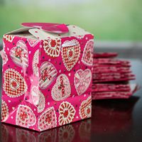Factory Direct Craft Package of 12 Heart Patterned Candy or Gift Boxes