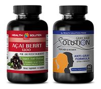 Rejuvenation Supplement - ACAI Berry - Grey Hair Solution - Saw Palmetto Berry Extract - 2 Bottles Combo 120 Capsules