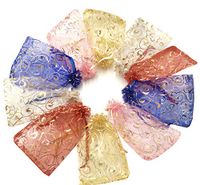 Outdoorfly 100PCS Organza Favor Bag 4x6 with Drawstring Small Jewelry Bags for Wedding Party Baby Shower Pouch Sachet Mesh Bags Bulk(Mixed Eyelash)