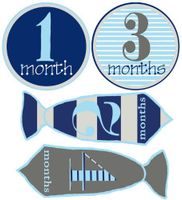 Baby Boy Stickers Monthly Baby Stickers 1-12 Months Hand-Drawn Neckties and Circles Little Man Stickers by Mumsy Goose