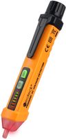 Neoteck Non-Contact Voltage Tester 12-1000V AC Voltage Detector Pen Circuit Tester Tool with Led Flashlight Beeper Pocket Clip-Orange
