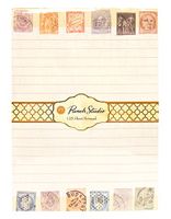 Postage Stamp Notepad with Gold Gilded Edges by Punch Studio (5" x 7")