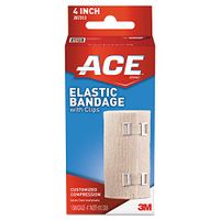 3M ACE 4" Elastic Bandage with Clips, Tan (MMM207313)