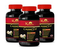 Natural Coconut Oil - Extra Virgin Coconut Oil 3000 MG - Improve Blood Circulation - 3 Bottles 180 Softgels