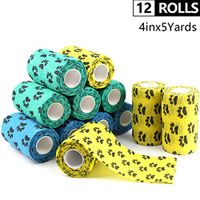 AUPCON Cohesive Bandages Self Adhesive Bandage Vet Wrap Bulk Self Adherent Wrap Non-Woven for Pets Animals & Ankle Sprains & Swelling Supply, FDA Approved 4 Inches x 5 Yards