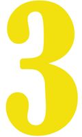 hBARSCI Number - 3 Vinyl Decal - 5 Inches - for Cars, Trucks, Windows, Laptops, Tablets, Outdoor-Grade 2.5mil Thick Vinyl - Yellow