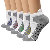 5 Pairs Copper Compression Ankle Socks Women & Men Sport Plantar Fasciitis Arch Support - Best For Athletic &Travel size Large-X-Large color 5 White No Show