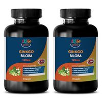 Brain Memory Supplements - Ginkgo BILOBA 120MG - Pills for Women - 2 Bottles (100 Capsules)