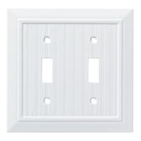 Franklin Brass W35268-PW-C Classic Beadboard Double Switch Wall Plate/Switch Plate/Cover, Pure White