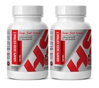 Skin Support Supplement - Grape Seed Extract 100Mg - Grape Seed Extract Pure - 2 Bottles 60 Capsules