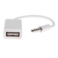 KaiYuan 3.5mm Male AUX Audio Plug Jack To USB 2.0 Female Converter Cable Cord Car MP3