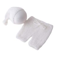 Baby Photography Props Mohair Rompers Boy Girl Photo Shoot Outfits Newborn Crochet Costume Infant Knitted Clothes (White)