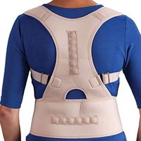 LifeShop Active Physio+ Magnetic Posture Gripping Back and Shoulder Support Brace - Nude (L)