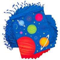 Outer Space Drawstring Party Favor Bags for Kids (12 x 10 in, 12 Pack)