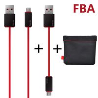 Original OEM Replacement USB Charger Cable Cord Wire for Beats by Dr Dre and Pill Wireless Headphones Red 1M+15CM (Discontinued by Manufacturer) + OEM Replacement Storage Pouch/Storage Bag