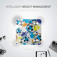 Bluetooth Weight Scale Kg Cartoon Cute Doodle Comic Round Ball Scale Bmi Body Fat Composition Monitor Analyzer with Smartphone App for Body Management-396 Lbs