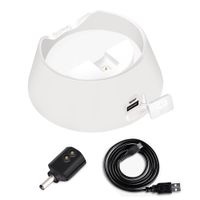 Meijunter USB Charging Dock Cradle Charger Adapter Battery Base Station External Battery Power Bank w/Wireless Magnetic Power Connector for Amazon Echo Bluetooth Speake(White)