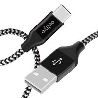 USB Type C Cable, ouliyo 6Ft Durable Braided USB-C to Standard USB A Fast Charger Cable Compatible with Samsung Galaxy S10 S9 S8 Plus S10e Note 9, iPad Pro 2018, LG V20 G5 G6,Nintendo Switch(Black)