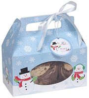 48 Snowman & Snowflake Winter Christmas Cookie, Candy & Treat Boxes with Handles