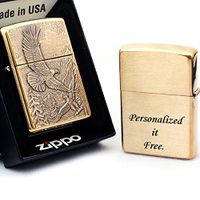 Free Engraving, Groomsmen Zippo Lighter Perfect for Boyfriend, Anniversary Gifts (Soaring Eagles)