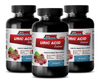 Brain Memory Pills - URIC Acid Formula Extract 1430Mg - Green Tea Quality - 3 Bottles (180 Capsules)