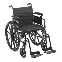 Drive Medical Cruiser X4 Lightweight Dual Axle Wheelchair with Adjustable Detachable Arms, Desk Arms, Swing Away Footrests, 20" Seat