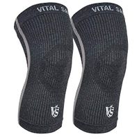 Vital Salveo-Compression Joint Protection Recovery Knee Sleeve/Brace S-Support, Pain Relief, Sports and Daily wear-Dark Grey (1 Pair)-XXL