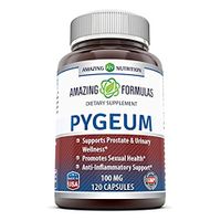 Amazing Formulas Pygeum 100 Mg, 120 Capsules (Non-GMO,Gluten Free) .- Supports Prostate & Urinary Wellness - Promotes Sexual Health - Anti Inflammatory Support