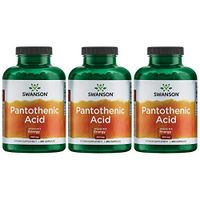 Swanson Pantothenic Acid (Vitamin B-5) Energy Metabolism Nerve Function Support 500 mg 250 Capsules (Caps) (3 Pack)