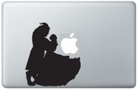 Beauty and The Beast Dance Silhouette Apple Logo Vinyl Decal Sticker Skin for MacBook 13" inch Pro Air Retina Laptop Design Artwork by Trendy Accessories