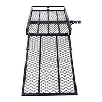 Cypress Shop Electric Wheelchair Ramp Hitch Carrier Mobility 3 Different Positions Folded Flat Spring Pull Pin Strong Heavy Duty Steel Durable Pull Locks Sliding Driving 500 LBS Capacity Load