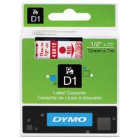 Genuine DYMO 1/2" (12mm) Red on Clear D1 Label Tape for Electronic Dymo LabelManager 210D Label Maker