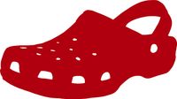 hBARSCI Clog Shoe Vinyl Decal - 5 Inches - for Cars, Trucks, Windows, Laptops, Tablets, Outdoor-Grade 2.5mil Thick Vinyl - Red
