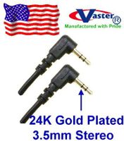 Stereo Cable, 3.5mm Stereo Patch Cable - Angled Male to Angled Male 10 Ft