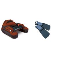 Classic Accessories Bighorn Inflatable Fishing Float Tube with Float Tube Turbo Thruster Fins